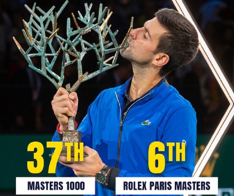 Djokovic lại độc chiếm hai kỷ lục sau chức vô địch Paris Masters 2021