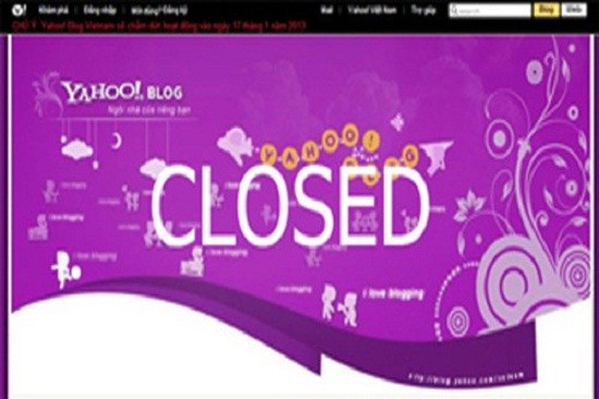 Hôm nay dịch vụ blog Yahoo chấm dứt hoạt động