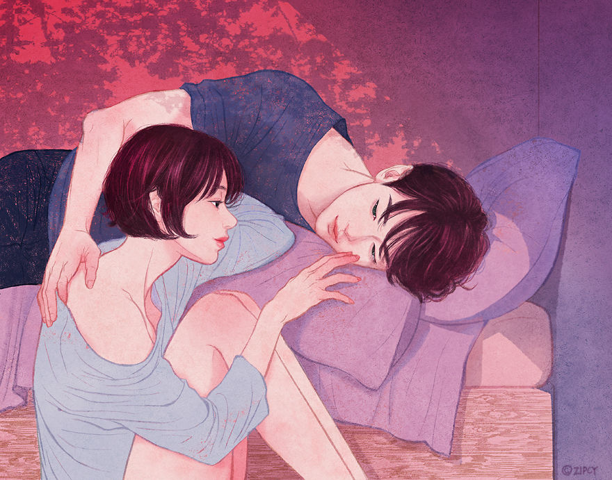Bộ tranh tình yêu của họa sĩ Hàn Quốc khiến trái tim kẻ cô đơn tủi hờn