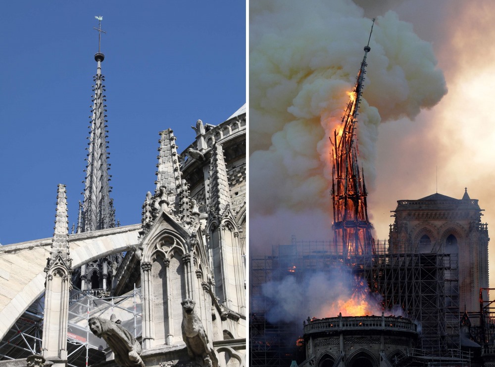 Quang cảnh bên trong nhà thờ Đức Bà Paris sau vụ hỏa hoạn kinh hoàng
