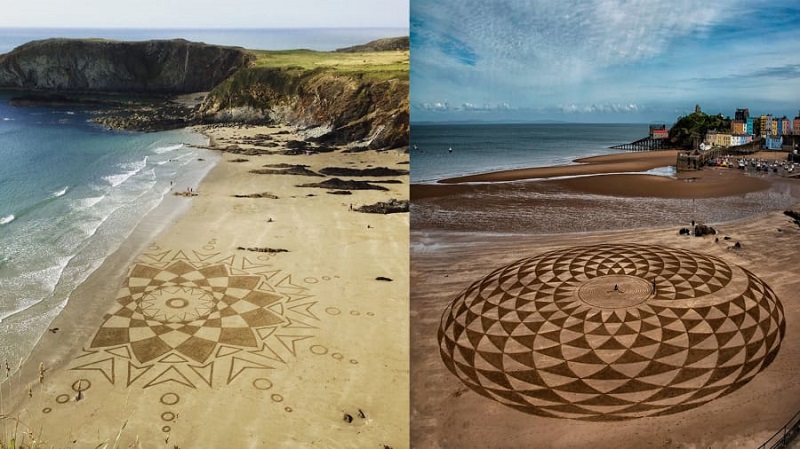 Câu chuyện phía sau những bức tranh cát bí ẩn trên bãi biển nước Anh