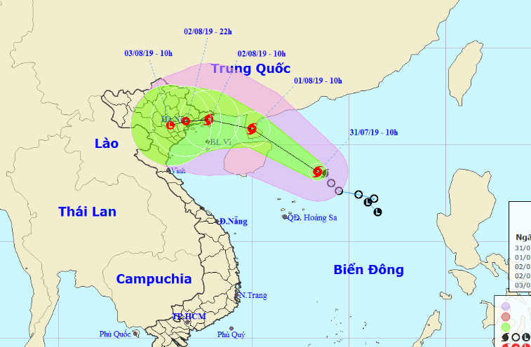 Bão số 3 hướng vào các tỉnh từ Quảng Ninh đến Hải Phòng