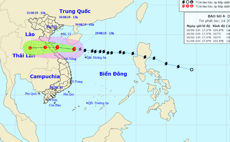 Trưa mai, bão số 4 đổ bộ vào Nghệ An đến Quảng Bình