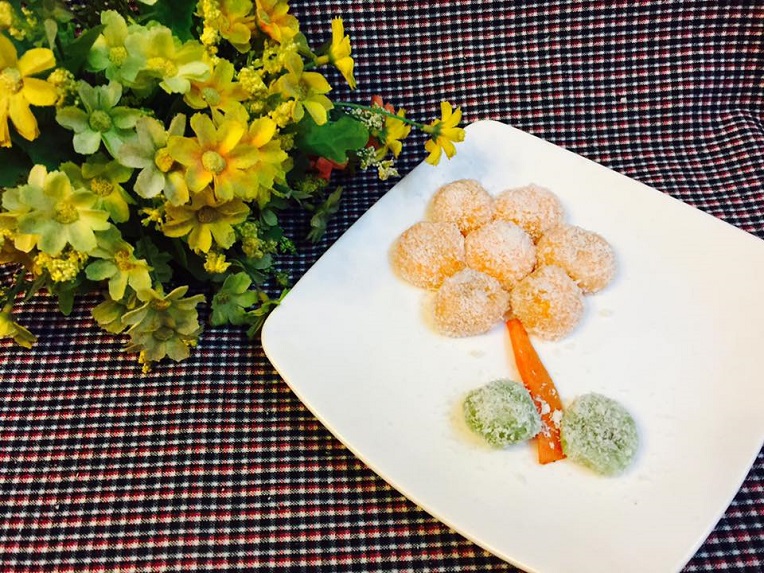Tết Hàn thực rôn ràng với món bánh trôi dừa đầy sắc màu